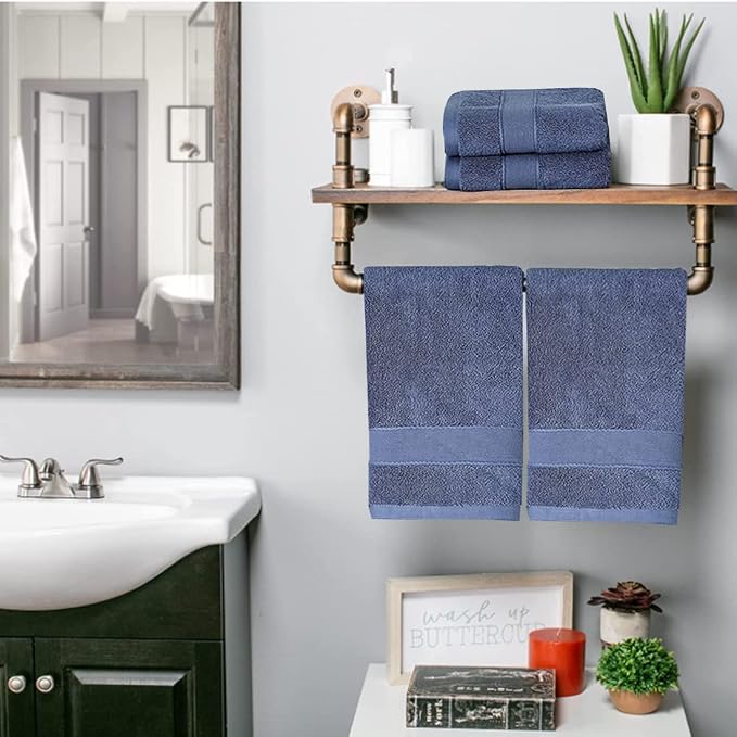 RUIBOLU Hand Towels for Bathroom - Cotton Ultra Soft Highly Absorbent Hand Towel 2 Set, Size 14" x 30" Home Bathroom Hand Towels for Bath, Hand, Face,