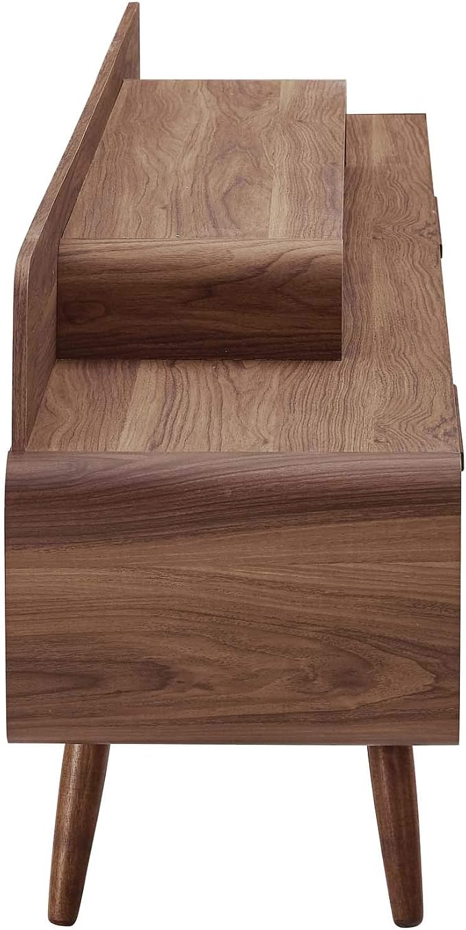 Modway Omnistand 2 Piece Entertainment Center, Walnut Gray