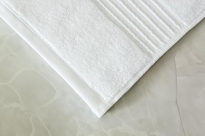 Milara Turkish Bath Towels Set of 6| 2 Bath Towels, 2 Hand Towels & 2 Wash Cloths with Elegant White Color | 700 GSM Premium Quality Cotton Ultra-Soft & Absorbent