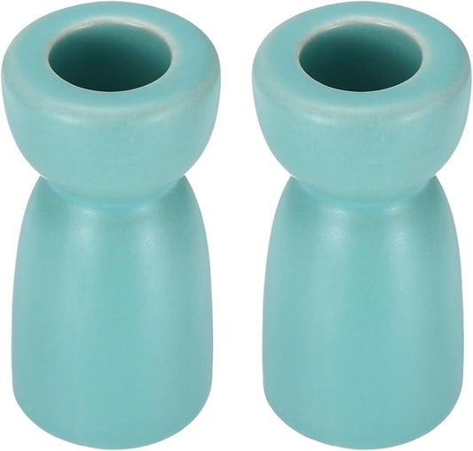 uxcell 2 Pack Candlestick Holder Light Blue Ceramic Taper Candle Holder Candle Stand Holders Modern Style Decoration for Centerpiece Tabletops Anniversary