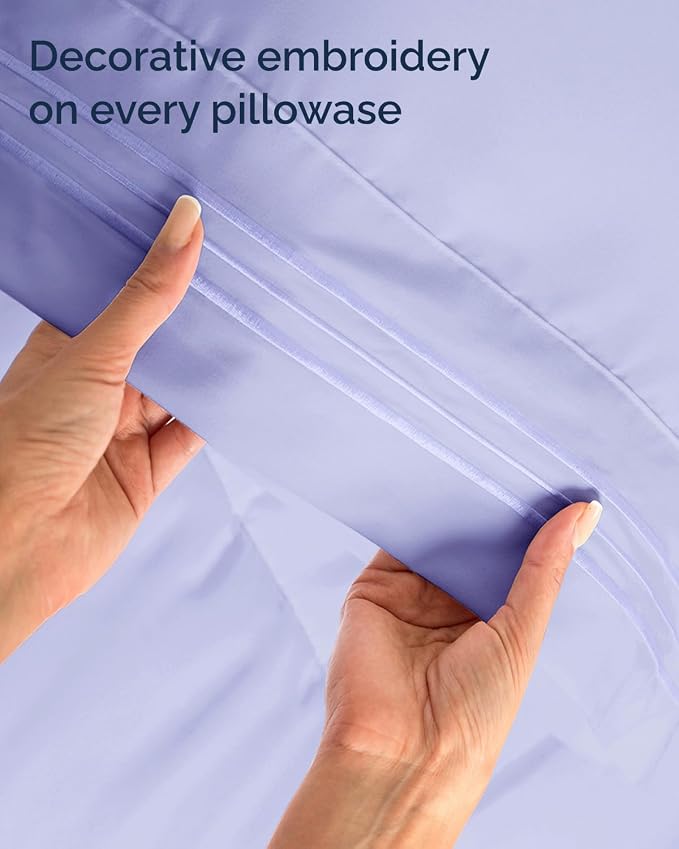 Twin XL Size 3 Piece Sheet Set - Comfy Breathable & Cooling Sheets - Hotel Luxury Bed Sheets for Women & Men - Deep Pockets, Easy-Fit, Soft and Wrinkle Free Sheets - Lavender Oeko-Tex Bed Sheet Set