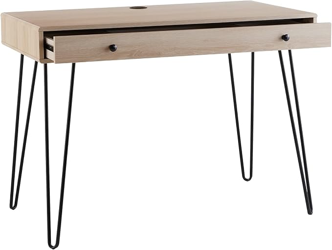 Realspace® Callay 42" W Writing Desk, Blonde Oak/Black