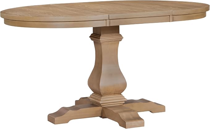 Christopher Knight Home Tokin Extendable Dining Room Table for 6, Wooden Round Expandable Kitchen Table, Vintage Oval Dining Table for Dining Room Kitchen, Light Natural