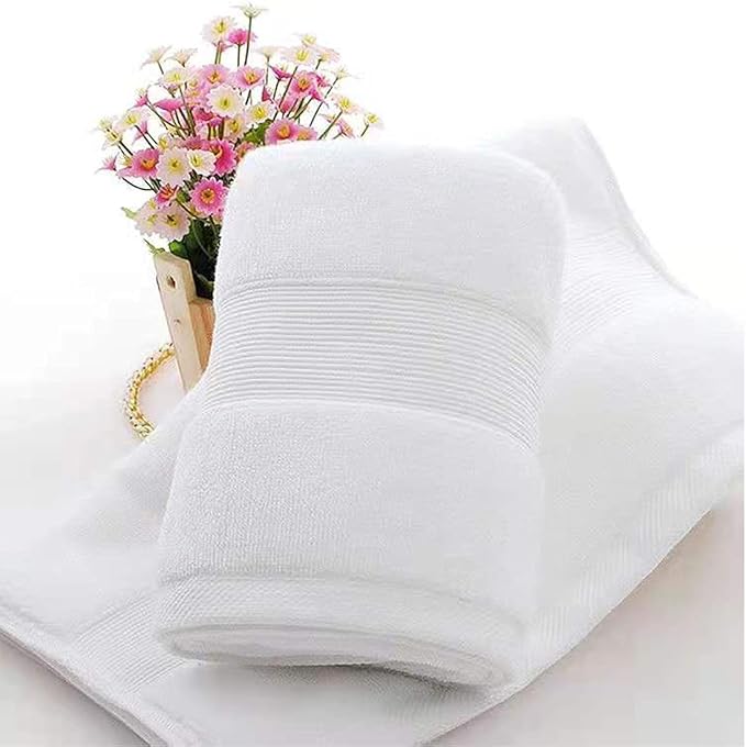 LRUUIDDE Bathroom Hand Towels 2 Set,Cotton Hand Towel for Bath, Hand, Face, Kitchen, Super Soft, Highly Absorbent, Machine Washable, Size 14" x 30" (White)