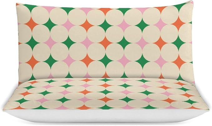 Modern Mid Century Duvet Cover, Vintage Geometry Bedding Sets Soft Comforter Cover，Aesthetic Abstract Art Bedding 3 Piece (1 Duvet Cover 86"x70" + 2 Pillow Sham 20"x30")