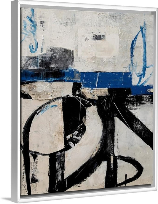 CANVAS ON DEMAND Twisted Emotions White Float Framed Canvas Wall Art Print by Erin Ashley, Abstract, Contemporary, Home Decor, Modern Artwork, 24" x30in