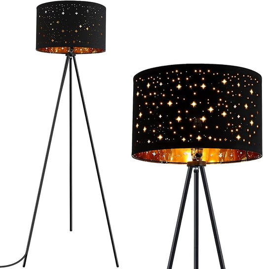 BoostArea Floor Lamp, Tripod Floor Lamp, 8W LED Bulb, Decorative Lamp Shade, Mid Century Standing Lamp for Living Room, Bedroom, Study Room and Office