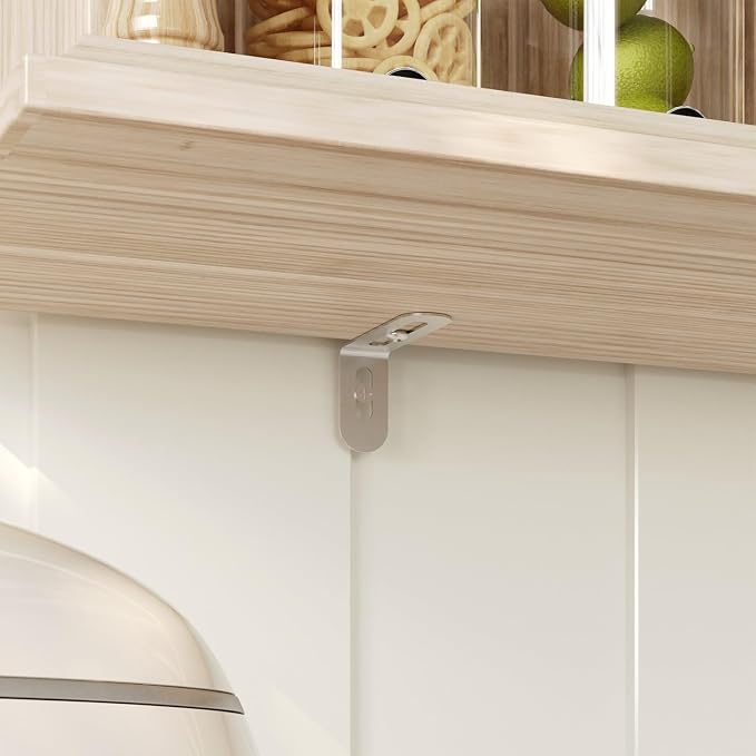MOUMON Wall Mount Floating Shelf, Kitchen Storage Spice Rack for Seasoning Jam, Wood Floating Shelving Display Organizer Coffee Mug Display Shelf, Living Room, Natural, 7.9”D x 55.1”W x 31.5”H