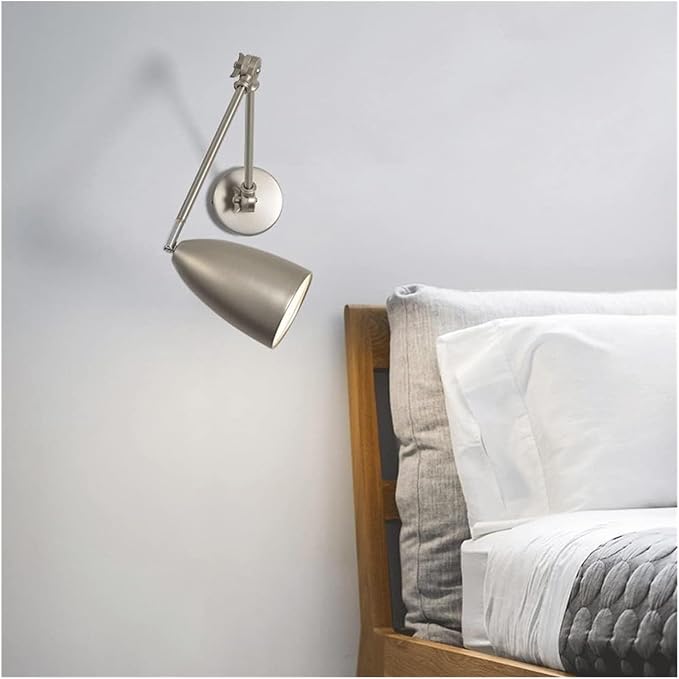 Adjustable Swing Arm Wall Sconce Reading Lamp, Retro Industrial Wall Mounted Lamp,for Living Room