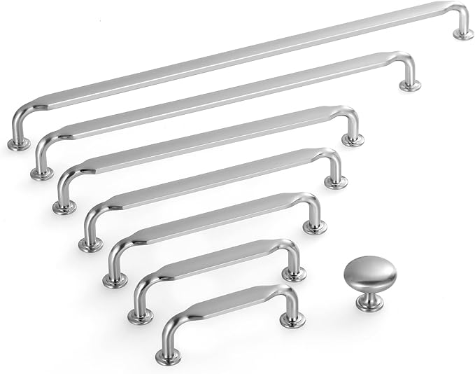 Lardmon 10 Pack Brushed Satin Nickel Round Cabinet Knobs 1.2 Inch(30.5mm) Dia. Drawer Knobs Modern Single Hole Cabinet Pulls Solid Kitchen Knobs Cabinet Handles Heavy Duty Kitchen Hardware for Dresser