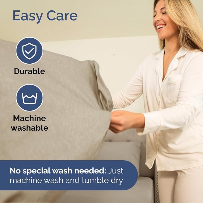 Extra Deep Full Sheet Set - 6 Piece Breathable and Cooling Sheets - Hotel Luxury Bedding for Women, Men, Kids & Teens - Easy Secure Fit - Soft and Wrinkle Free - Extra Deep Pockets - Heathered Beige