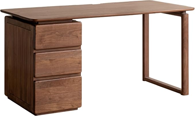 Home Office Desk, Writing Desk, Mid Century Modern Computer Desk File Drawer for Study Office Dining 62.99" W