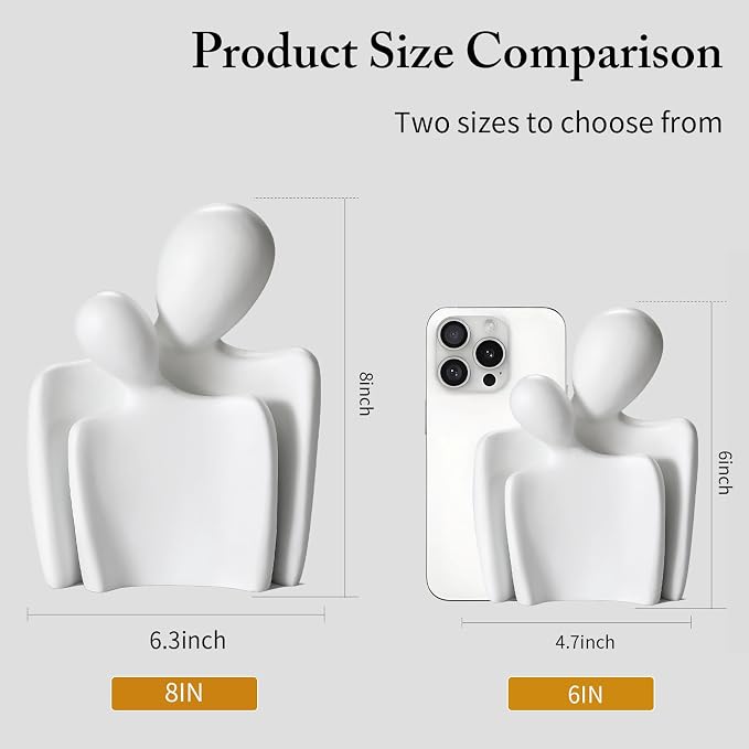 vomiceak Sculptures Home Decor Lover Statues- 8 Inch, Resin Modern Home Decor Couple Statues，Decorations for Living Room Office Bookshelf Bedroom