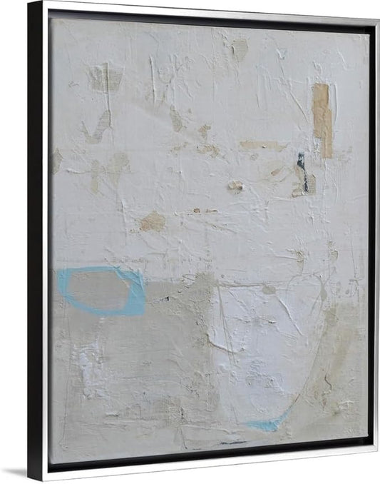 CANVAS ON DEMAND Two Shades One Heart Natural Wood Float Framed Canvas Wall Art Print by Erin Ashley, Abstract, Home Decor, Modern Abstract, Artwork,11" x14in