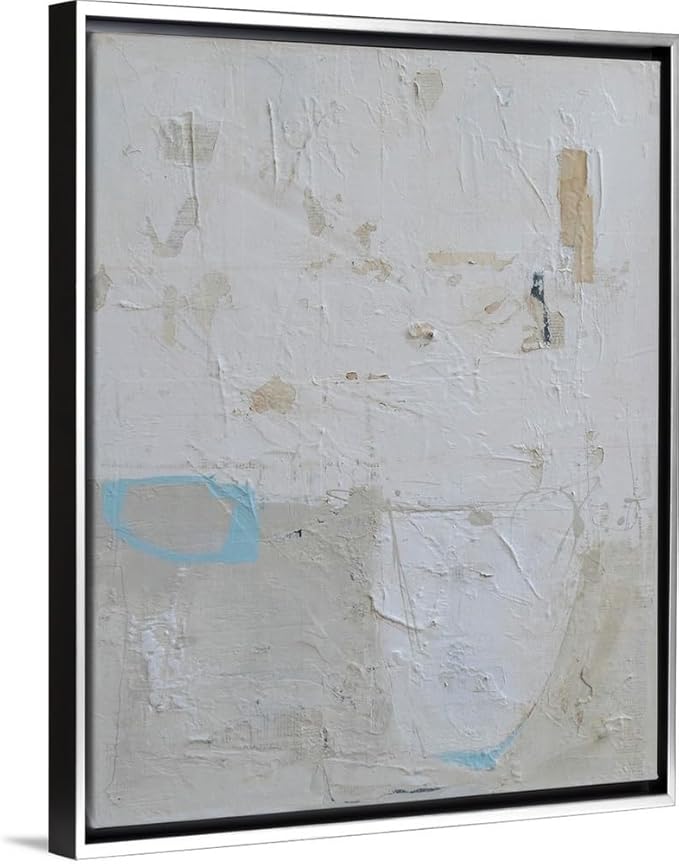 CANVAS ON DEMAND Two Shades One Heart White Float Framed Canvas Wall Art Print by Erin Ashley, Abstract, Home Decor, Modern Artwork, 11" x14in