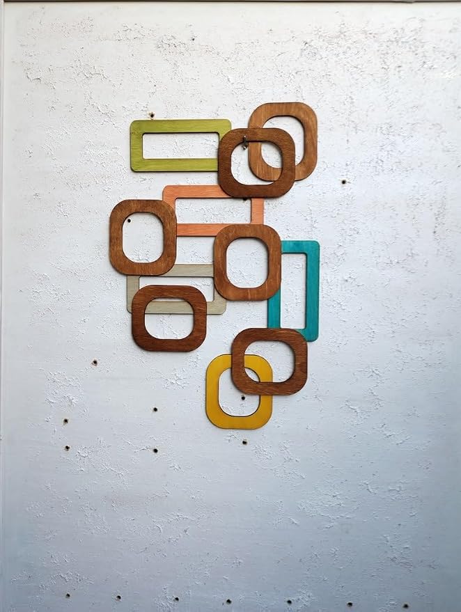 ZEYARUIBO Mid Century Modern Wood Wall Art