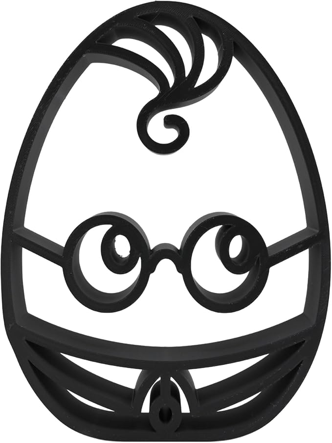Easter Egg Sculpture – Minimalist Decorative Accent for Spring & Year-Round Home Decor | Collectible Design | Modern Holiday Display (Boy Wizard Matte Black)