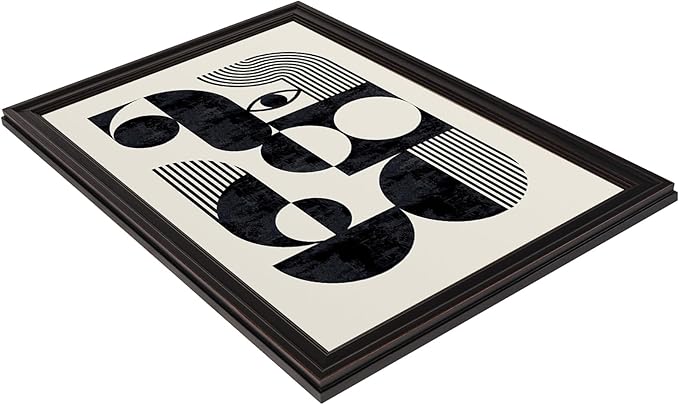 LZMXWX Vintage Geometric Face Motivational Poster Black And White Bauhaus Scandinavian Canvas Wall Art Minimalist Abstract Prints For Home Bedroom Dorm Wall Decor 16x24in Black Framed Raised