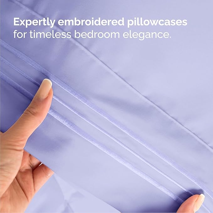 Cal King Size 4 Piece Sheet Set - Comfy Breathable & Cooling Sheets - Hotel Luxury Bed Sheets for Women & Men - Deep Pockets, Easy-Fit, Soft and Wrinkle Free Sheets - Lavender Oeko-Tex Bed Sheet Set