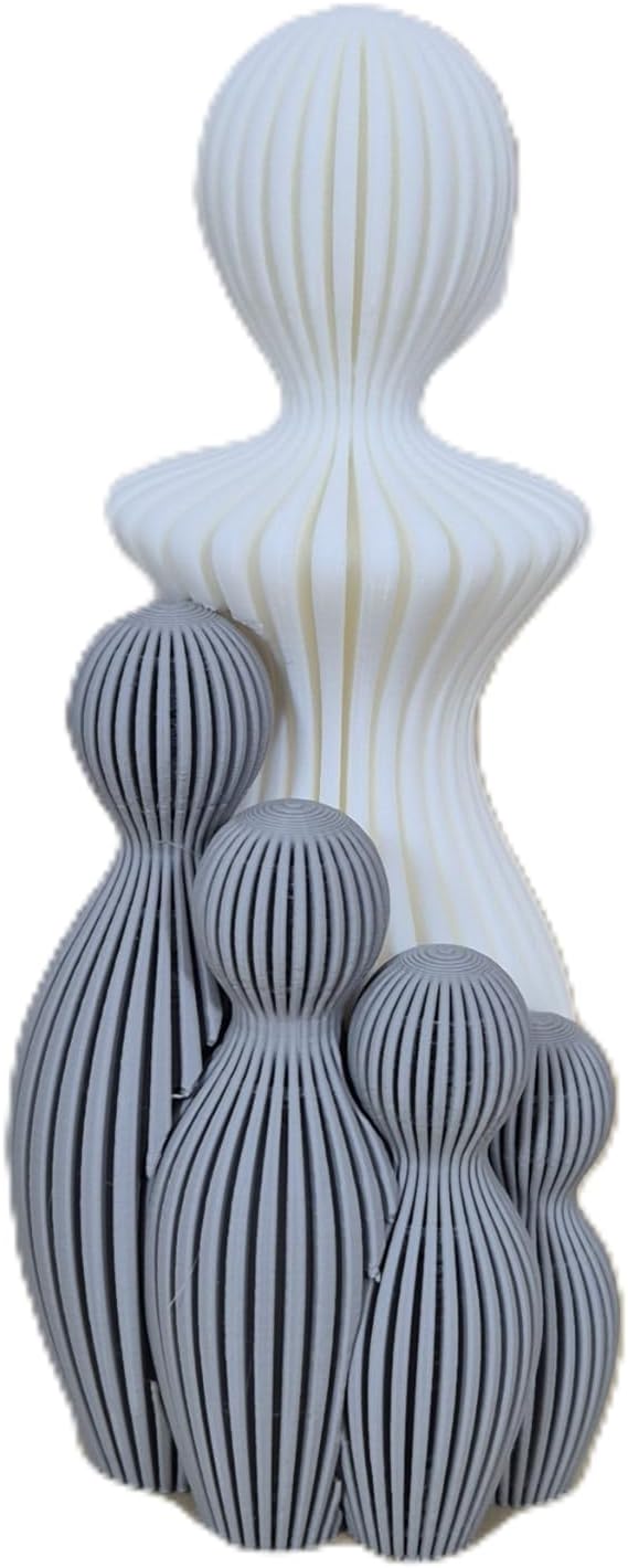 Znet3D “Circle of Care” – Modern Abstract Sculpture of Mother with Four Children – Handmade Minimalist Figurine Set with Custom Color Options Home Decore