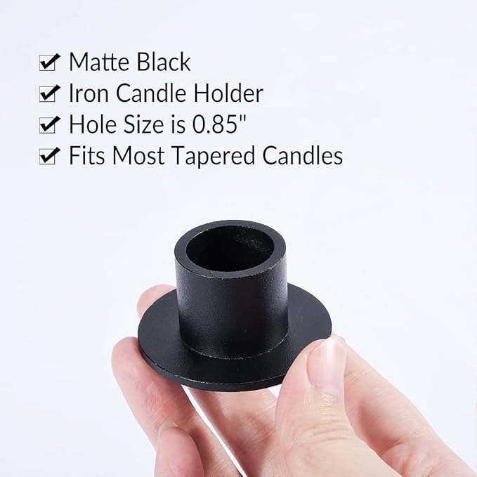 4PCS Black Taper Candle Holders, Matte Iron Candlestick Holders Centerpieces for Home Decoration, Wedding Anniversary, Party, Housewarming Gifts.
