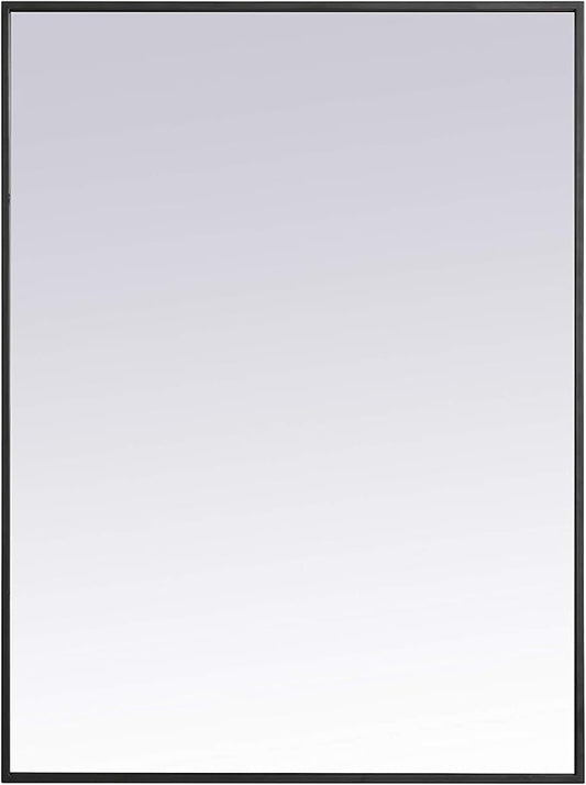Elegant Decor Eternity 36" x 27" Contemporary Metal Frame Mirror in Black