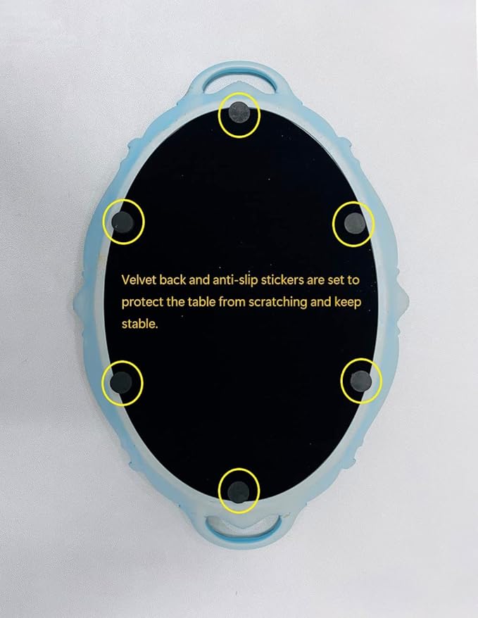 Oval Vintage Decorative Mirror Tray, Jewelry Dresser Organizer Tray, Cosmetics Makeup Storage Organizer, Serving Tray (9.8”x 14.6”) Blue