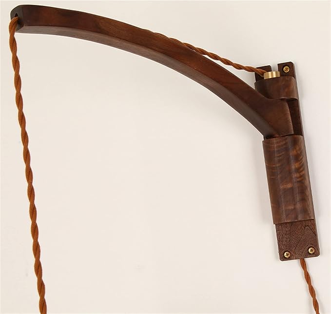 Classic Retro Walnut Lamp, Ceramic/Glass/Bronze Lampshade, Long Arm Swing Arm Folding Adjustable Wooden Light, Indoor Lighting, Sconce, Decoration,B
