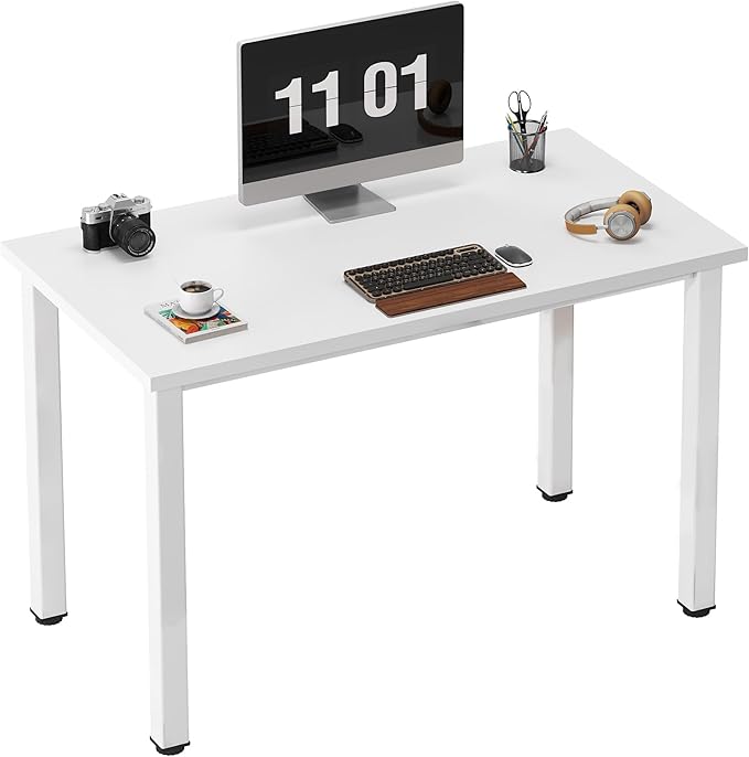 Need Small Desk, 39.4 inches Sturdy Writing Desk for Small Spaces, Small Computer Desk Teens Desk Study Table Laptop Desk Home Office Desk, White