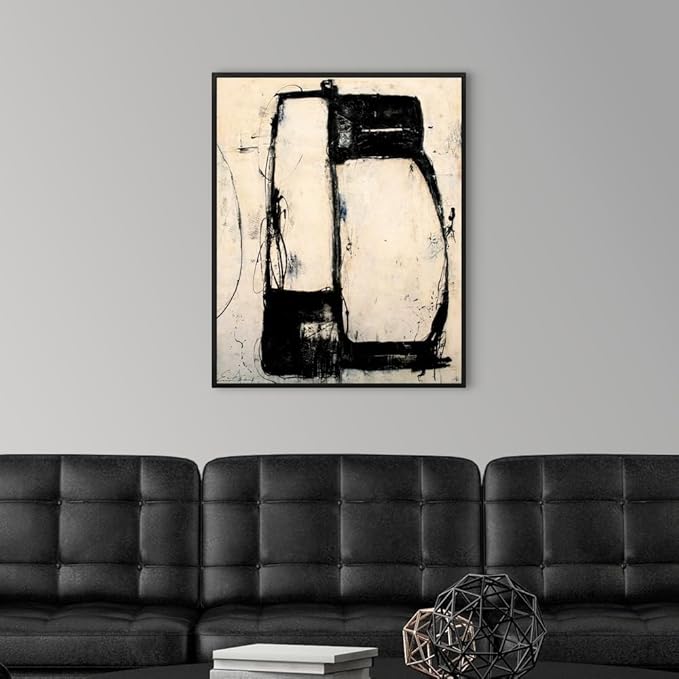 CANVAS ON DEMAND Lazy Dog Natural Wood Float Framed Canvas Wall Art Print by Erin Ashley, Abstract, Home Decor, Modern Abstract, Artwork,24" x30in