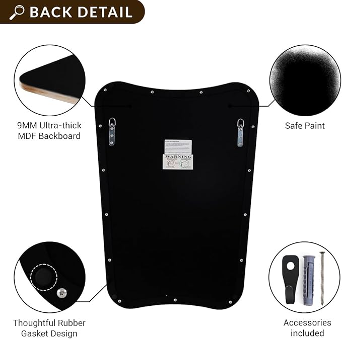 ANDY STAR Brushed Bronze Asymmetrical Mirror, 24"x36" Bathroom Mirror with Premium Stainless Steel Thin Frame, Antique Butterfly-Inspired Designer Mirror, Ideal for Bathroom, Powder Room, Entryway