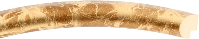 OVALCREST Round Wooden Beveled Wall Mirror for Home Decor, Bathroom, Vanity, Bedroom, Living Room, Hallway - Champagne Gold - 16x16 Outside Dimensions