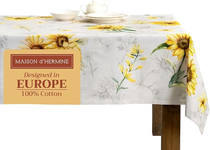 Maison d' Hermine Table Cloth Rectangle Table 100% Cotton 70 x 108 Inches Tablecloth Reusable Decorative for Dining Room Farmhouse Home Valentines Day Decorations Spring Summer - Candice