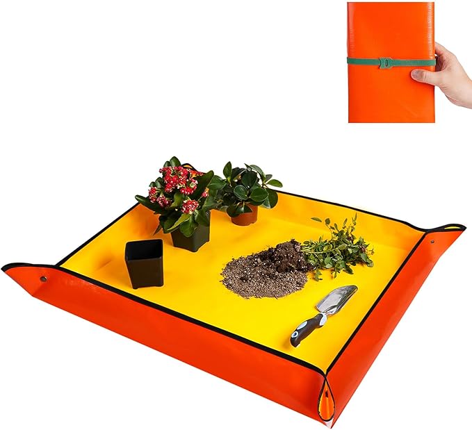 Large Potting Mat for House Plants Transplanting and Soil Mix Control Waterproof RepottingTray Gardening Tools Plant Gifts for Plant Lovers (39.5"X31.5")