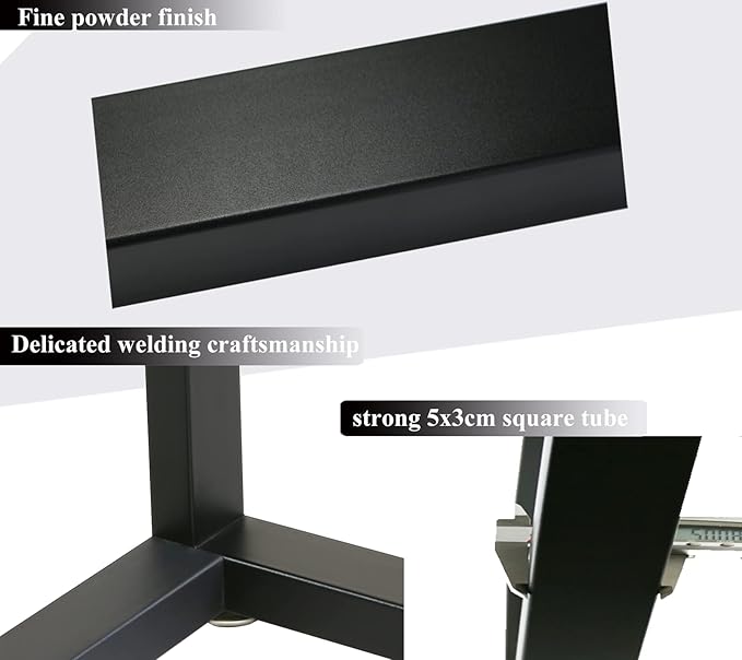 Metal Table Legs Bench Legs, Heavy Duty Square Tube Desk Legs Furniture Legs for Coffee/Dining/Side Table (L Shape, 28"X 17.7")