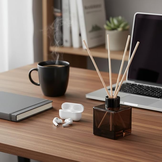 100ml 1pcs Reed Diffuser Bottles,Fragrance Diffuser Empty Bottle with 20pcs Reed Sticks for Home Fragrance Accessories and Women Gift Room,Home,Bathroom Decor
