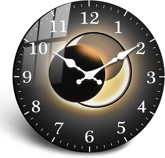 10 Inch Black Gold Wall Clock, Modern Silent Non-Ticking Analog Wall Clocks, Farmhouse Small Wall-Clock Battery Operated Decorative for Bedroom Office Living Room Wall Décor