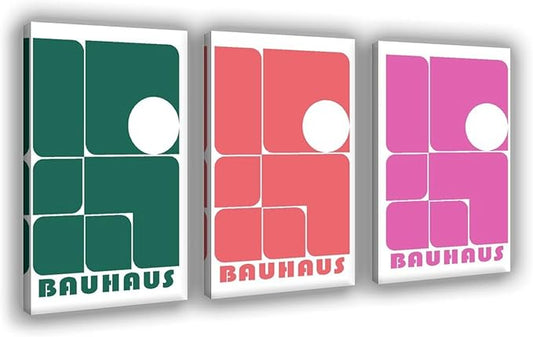 9W Bauhaus Poster Abstract Canvas Wall Art Set of 3 Modern Boho Decor For Bedroom Livingroom Frame-style 16x24inch(40x60cm)