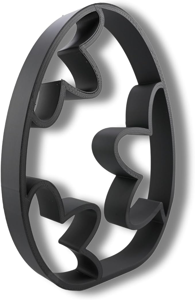 Easter Egg Sculpture – Minimalist Decorative Accent for Spring & Year-Round Home Decor | Collectible Design | Modern Holiday Display (Bubbly Stars Matte Black)