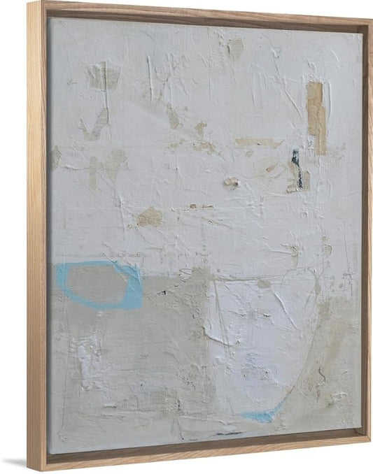 CANVAS ON DEMAND Two Shades One Heart Walnut Float Framed Canvas Wall Art Print by Erin Ashley, Abstract, Home Decor, Modern Abstract, Artwork,20" x24in