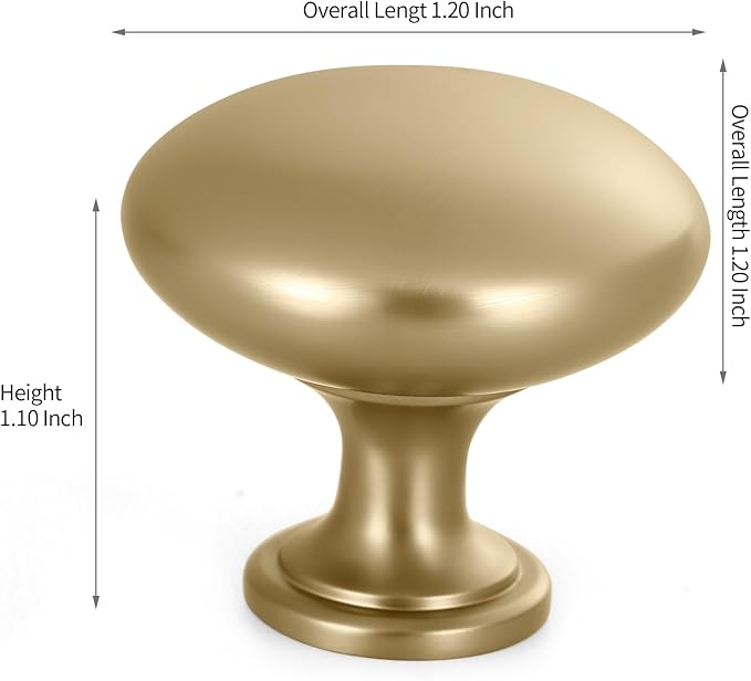 Lardmon 10 Pack Champagne Bronze Round Cabinet Knobs 1.2 Inch(30.5mm) Dia. Drawer Knobs Modern Single Hole Cabinet Pulls Solid Kitchen Knobs Cabinet Handles Heavy Duty Kitchen Hardware for Dresser