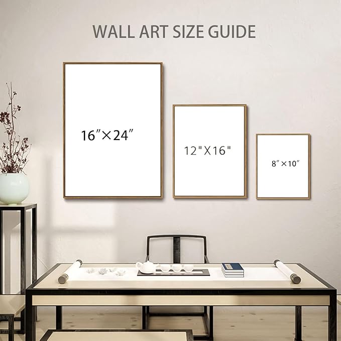 WALLZK Vintage Framed Wall Art Nature Landscape Canvas Prints Farmhouse Wall Decor Cottagecore Artwork for Walls Living Room Bedroom Bathroom 12"x16"