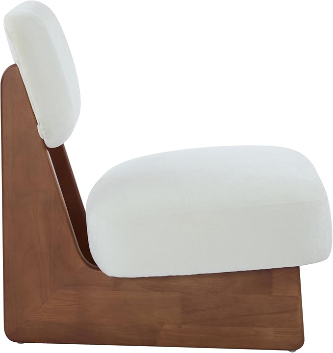 Accent Chairs Set of 2, Mid-Century Modern Chair with Polyester Upholstery, Wood Base with Walnut Finish, Minimalist and Stylish Accent Seating for Living Room, Bedroom, Balcony, Walnut