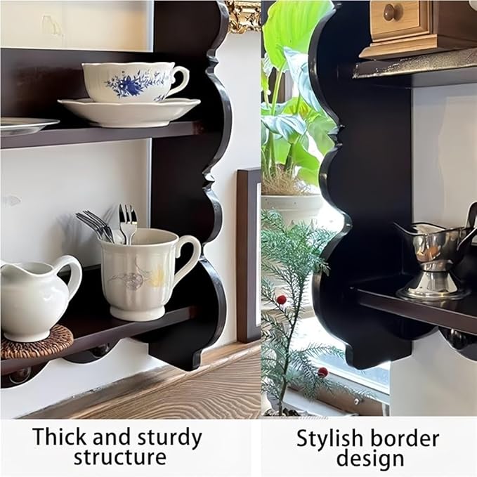 3 Tier Wood Wall Shelf, Vintage Floating Shelves, Hanging Storage Cabinet, Hanging Display Shelf for Living Room and Bedroom