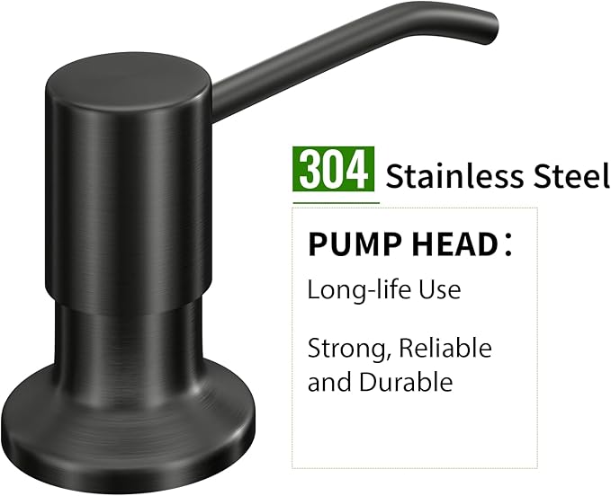 Kitchen Sink Soap Dispenser, Built in SoapDispenser, 47" Extension Tube kit, Counter Lotion Dispenser Pump, No Need More Refills (Black)