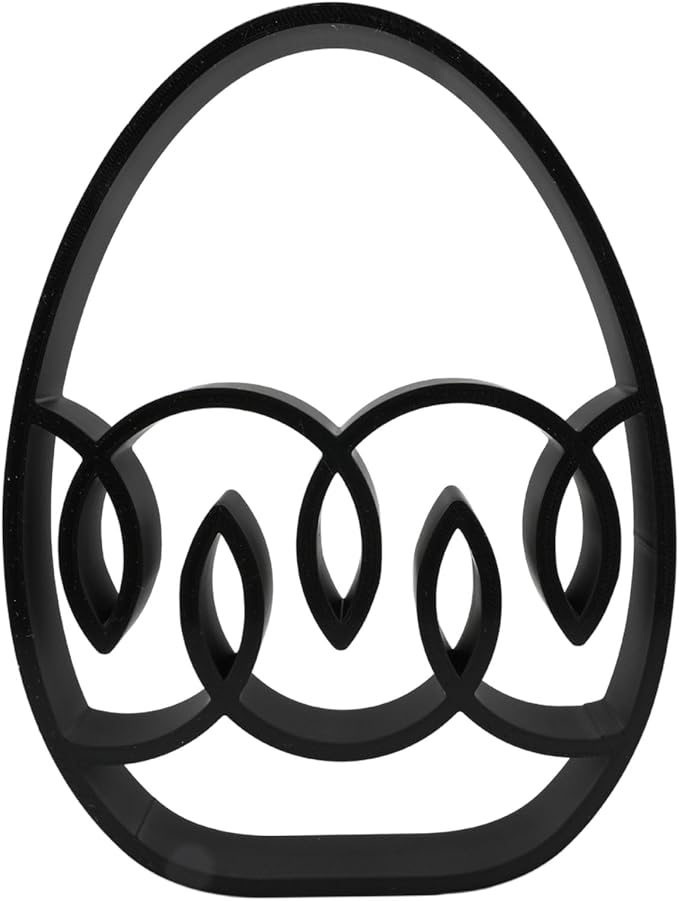 Easter Egg Sculpture – Minimalist Decorative Accent for Spring & Year-Round Home Decor | Collectible Design | Modern Holiday Display (Ribbon Drift Matte Black)