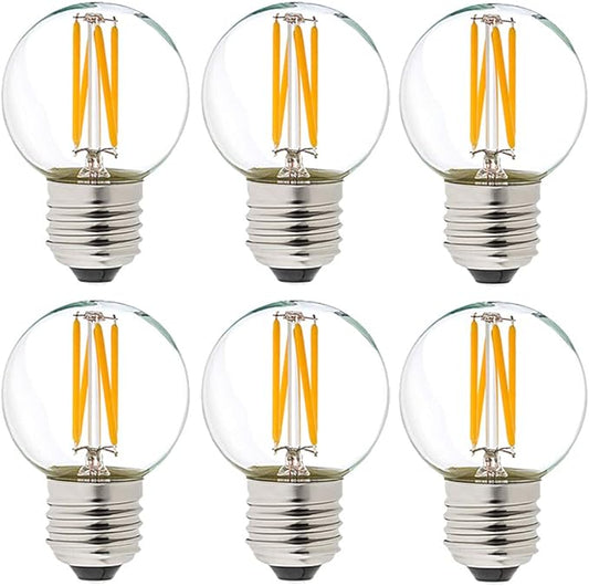 LiteHistory Dimmable g16.5 led Bulb 40W g16 1/2 led Edison Bulb 2700K 4W e26 Globe Light Bulbs for Ceiling Fan,Chandelier,Vanity Light Bulb AC120V 400lm 6Pack