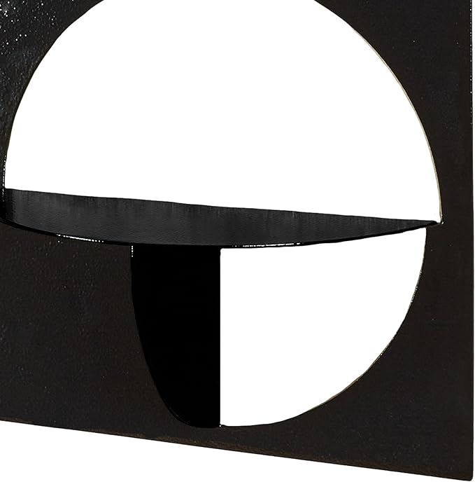 Touch of Class Corydon Vertical Modern Black Metal Wall Shelf with Two Shelves | Contemporary Style Shelving Decor for Bedroom, Living Room, Bathroom, Kitchen, Hallway, Entryway