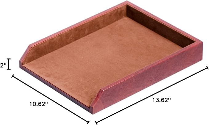Dacasso Mocha Leather Letter Tray
