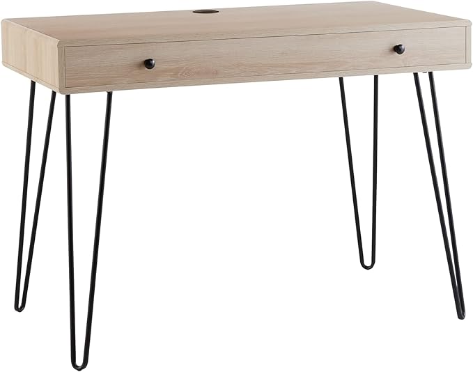 Realspace® Callay 42" W Writing Desk, Blonde Oak/Black